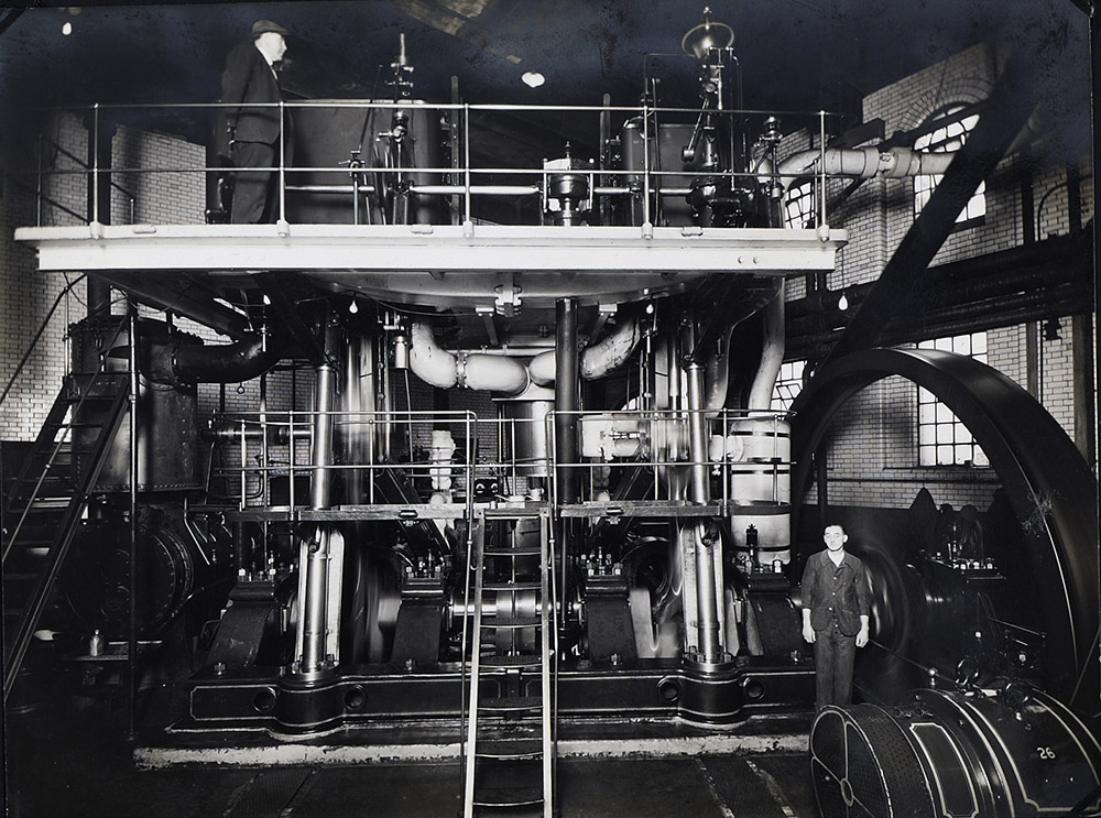 Original Linde steam-driven compressor