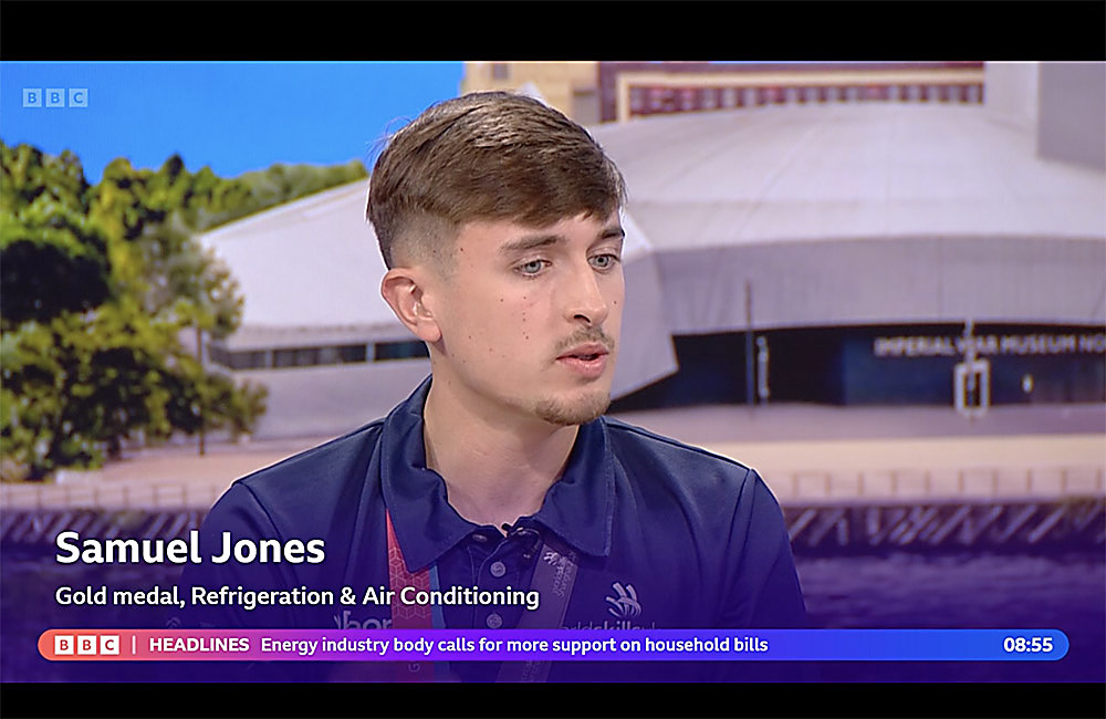 WorldSkills gold medallist Sam Jones promotes RAC careers on BBC Breakfast